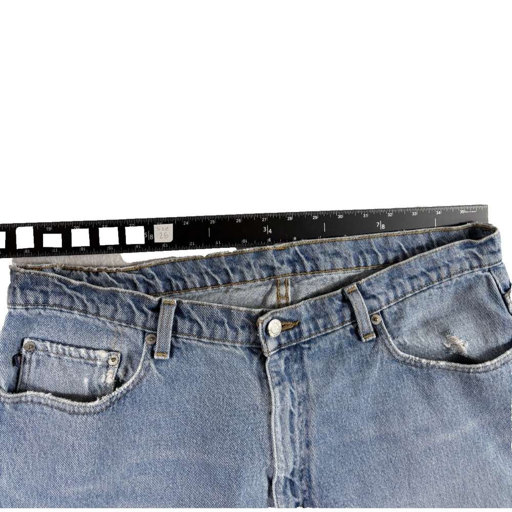 Ralph‎ Lauren Relaxed Straight Jeans Mens 38x32 (37x27.5) Blue Denim Distressed - Picture 6 of 8